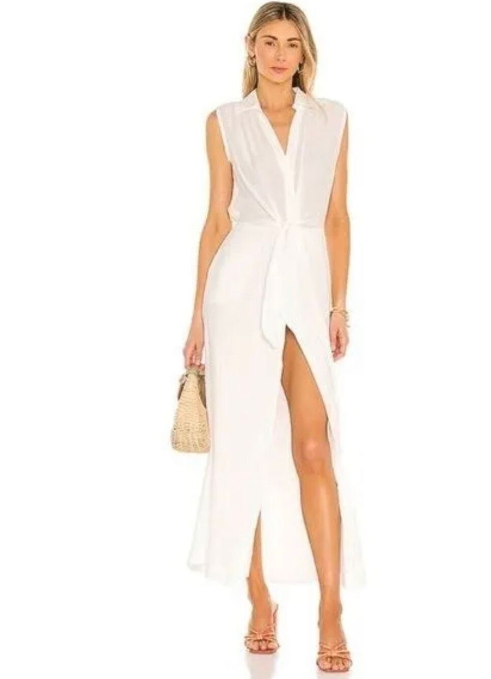 Brochu Walker Madsen Sleeveless Maxi Dress in Salt White size Large